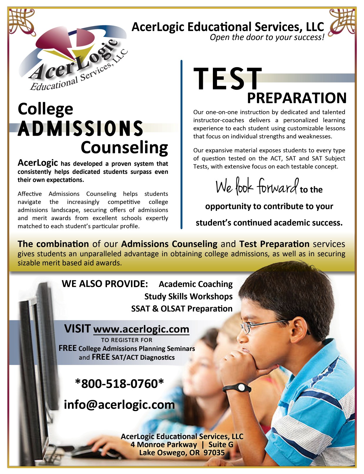 AcerLogic marketing flyer